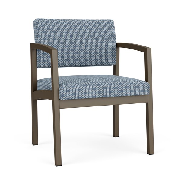 Lesro Lenox Steel Wide Guest Chair Metal Frame, Bronze, RS Rain Song Upholstery LS1201 - main